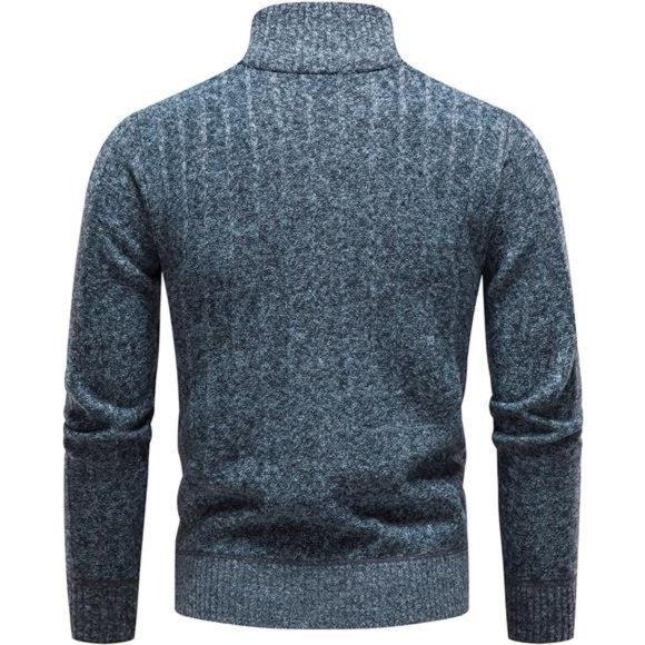 Quarter‎ Zip Sweater Men's Pullover Sweaters Knit Long Sleeve Sweater Men - Picture 7 of 7